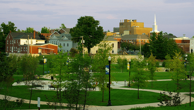 Campus common ground area.