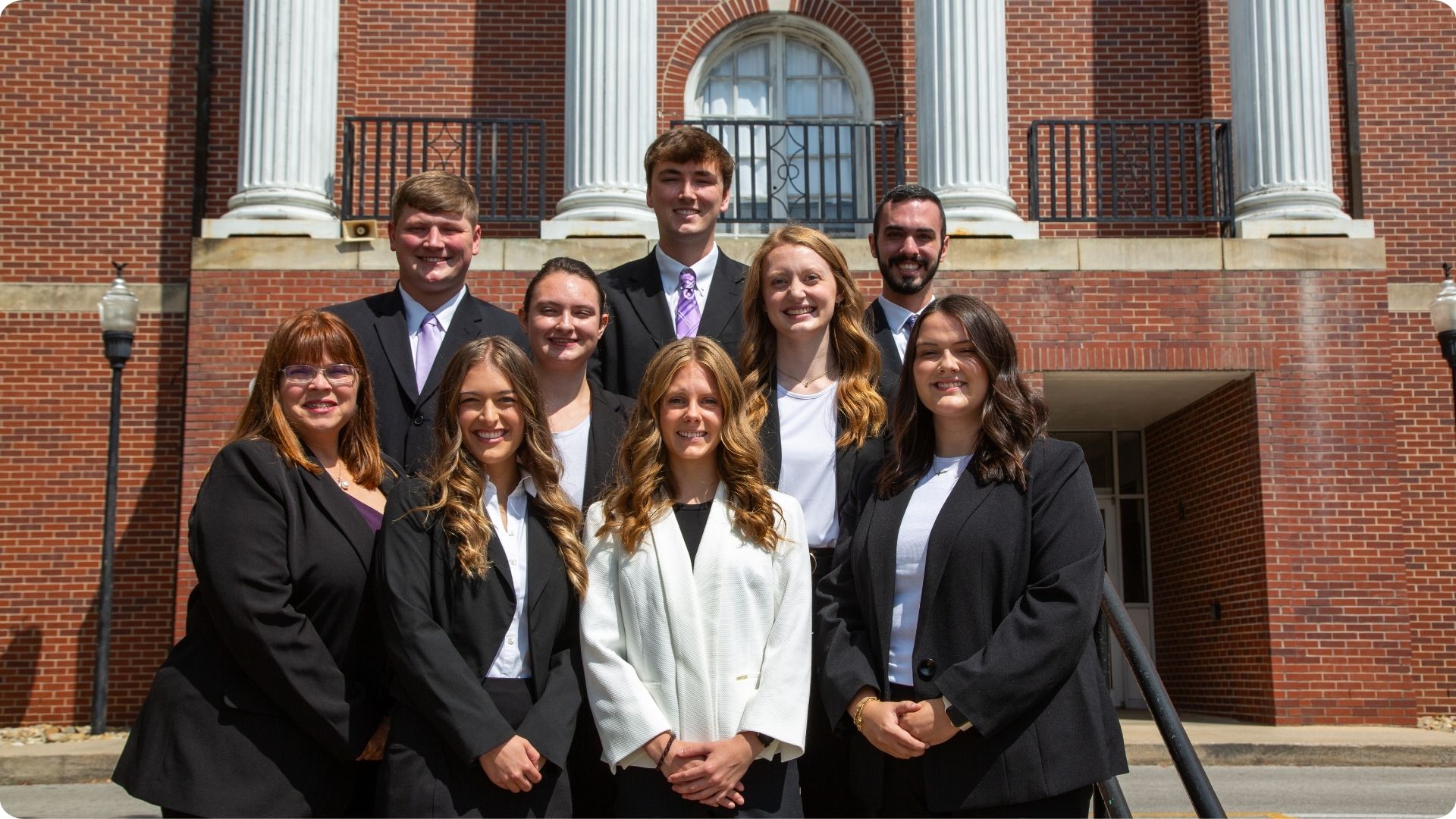 2026 PRL Staff Outside PRL Staff - Mahalah Boone, Cate Oakes, Kyleigh Whitehead, Emma Tolley, Emma Parson, Jacob Bruce, Carter Lay, and Aidan Spires