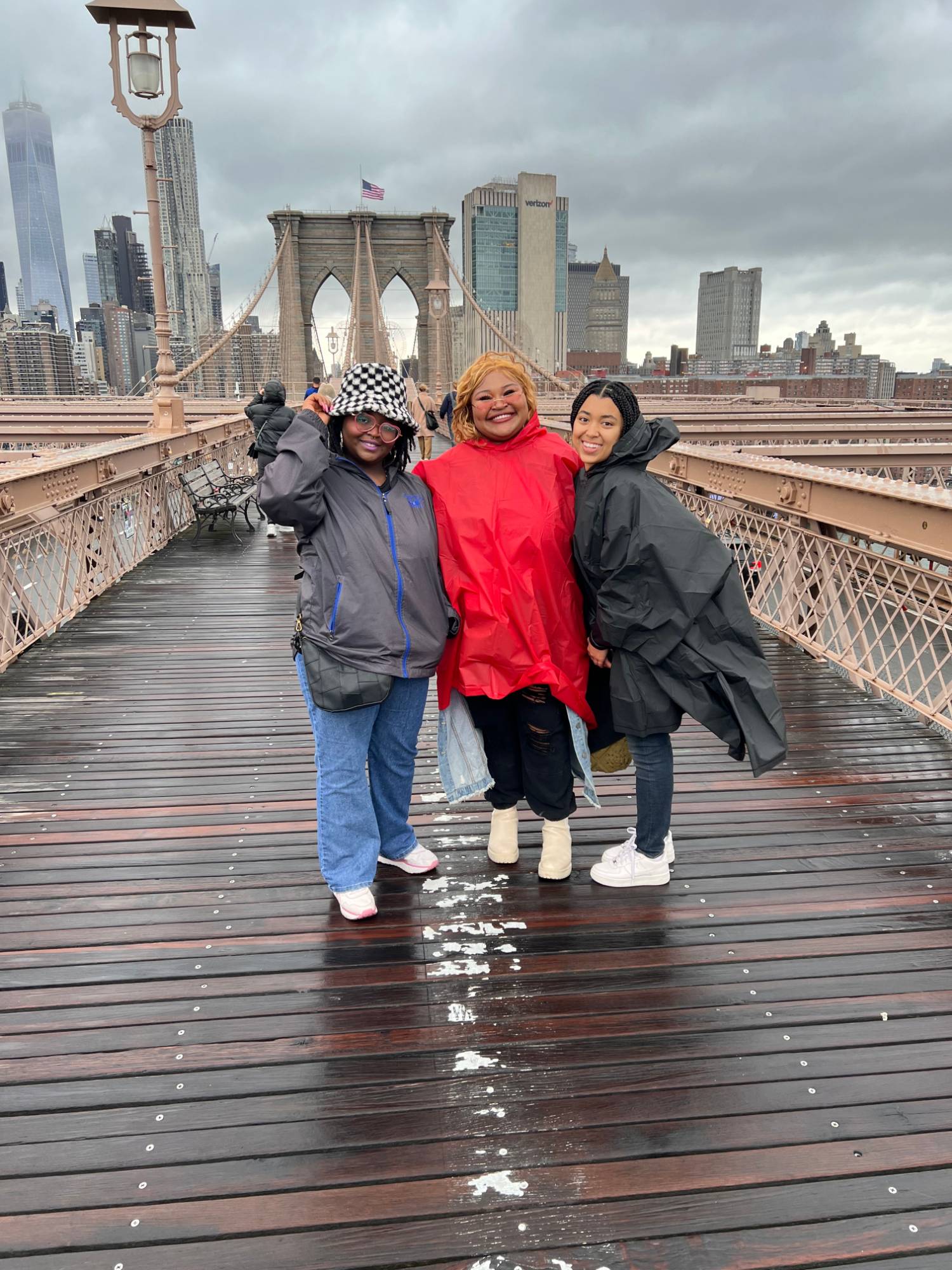 Learning about the history of the Brooklyn Bridge on a rainy Saturday afternoon