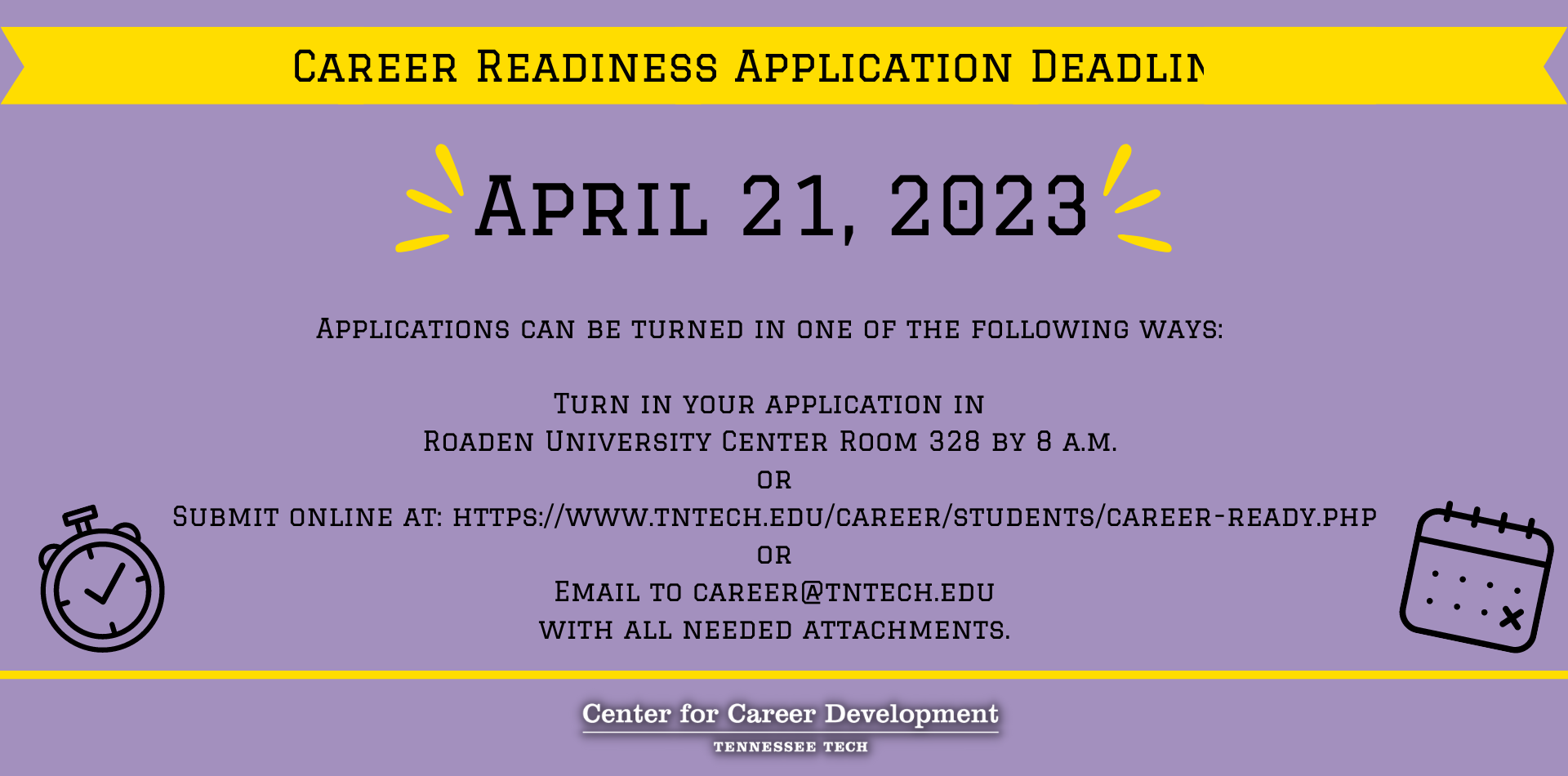Career Readiness Application Deadline is April 21, 2023