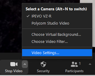 Zoom Video Settings