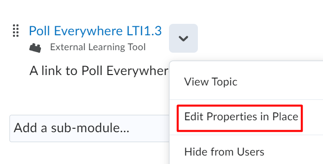 Edit Properties In Place - select Open as External Resource