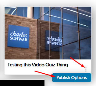 Publish Options for the Quiz