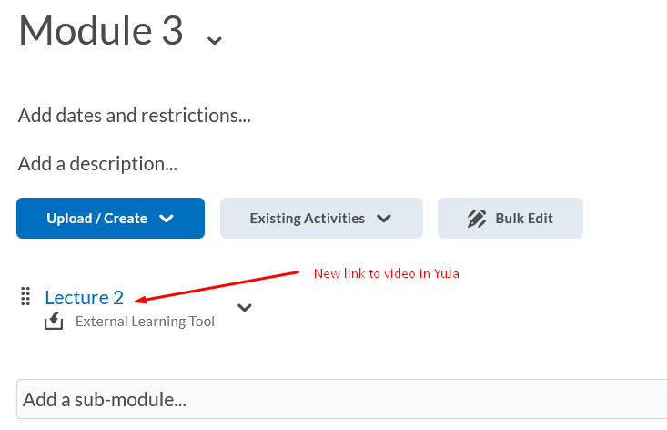 Step 5 for re-linking videos in iLearn 