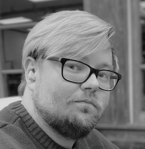 black and white headshot