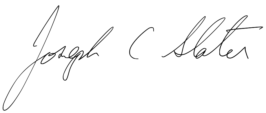 Joseph C Slater signature