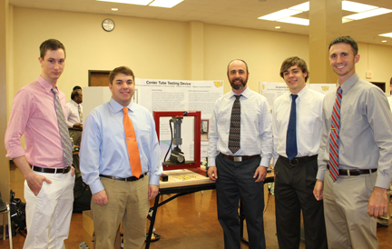 Students standing with their project