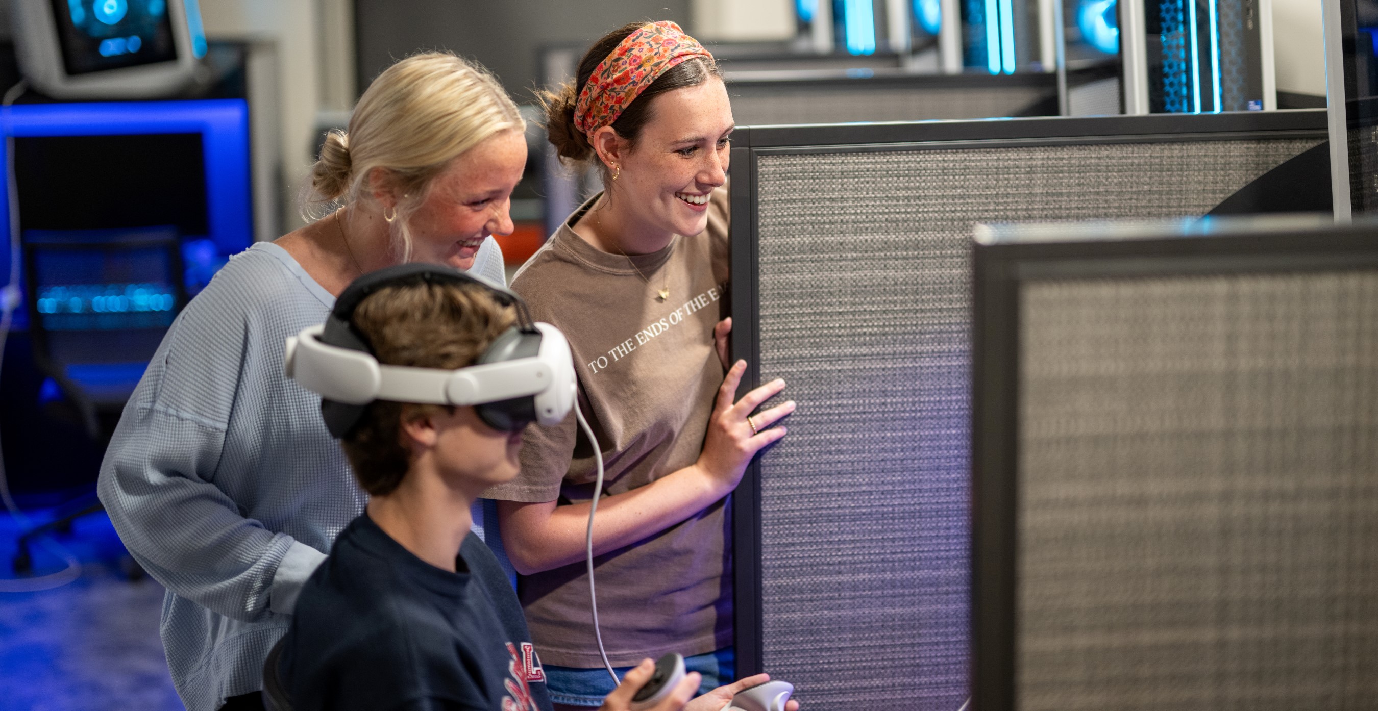 Students working with VR