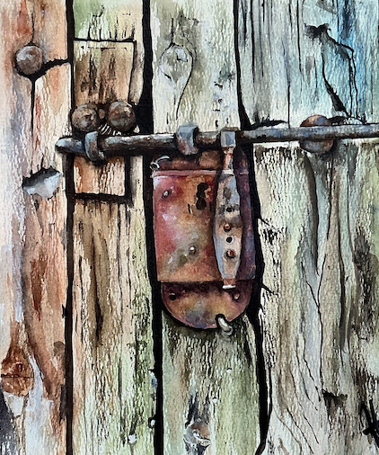 Watercolor painting of wood