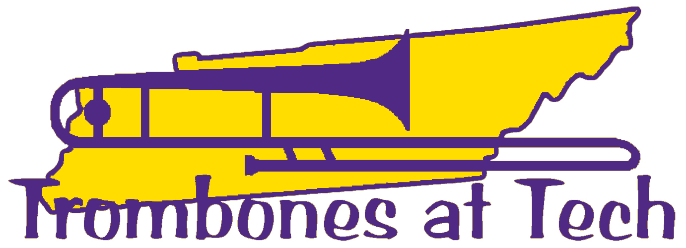 Tromdone logo purple trombone