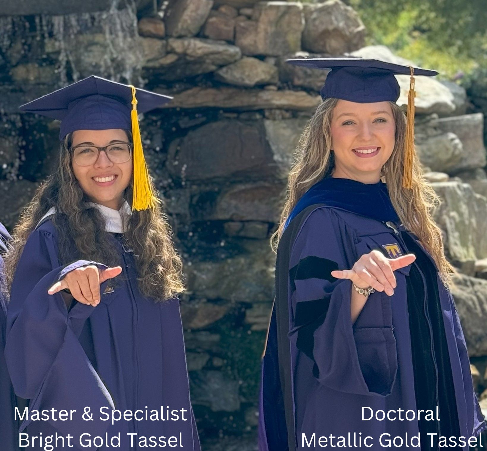 Graduate gowns and tassels