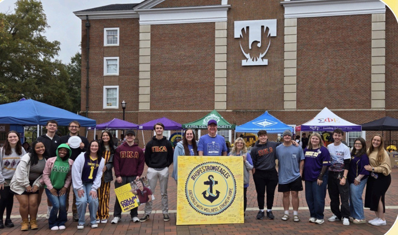 participants at a mental health awareness fair on Centennial Plaza