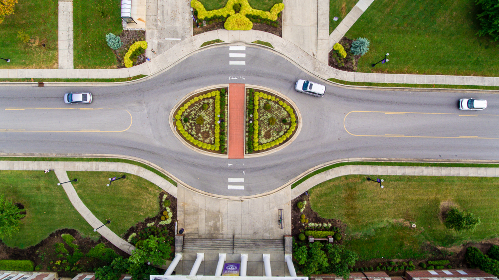Drone photo of roundabout