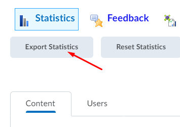 Content - Export Statistics button