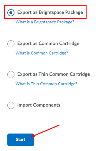 Export as Brightspace Package