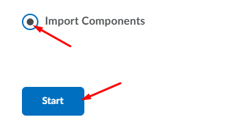 Import components - Start button