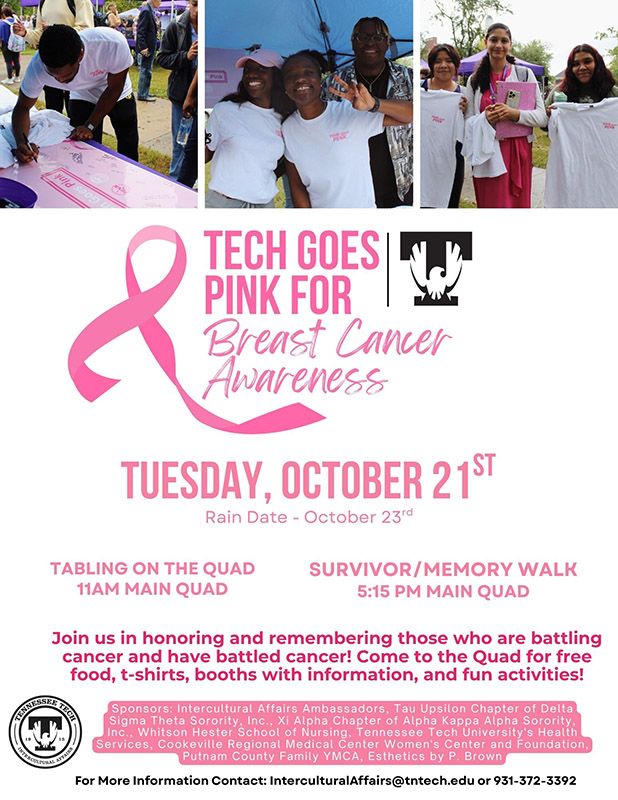 Poster for Tech Goes Pink for Breast Cancer Awareness.