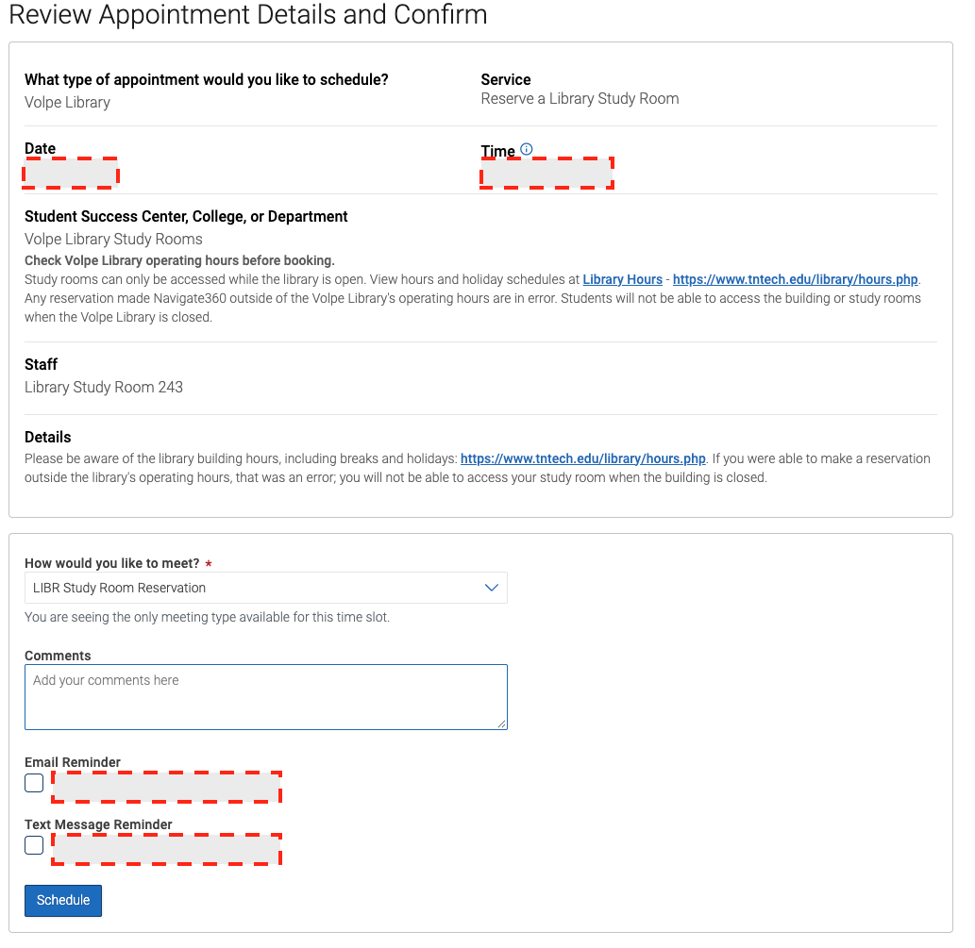 Review Appointment Details