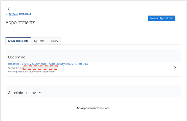 Appointment screen