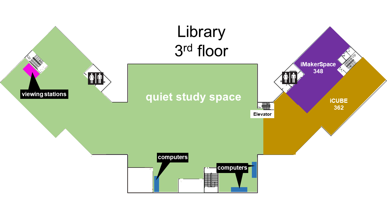 map of library third floor