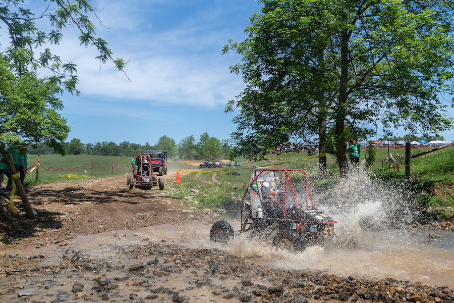 Teams compete on the Baja SAE course.