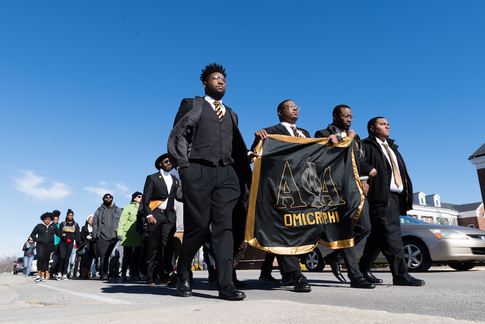 Students and campus community members participate in the annual MLK Silent March.