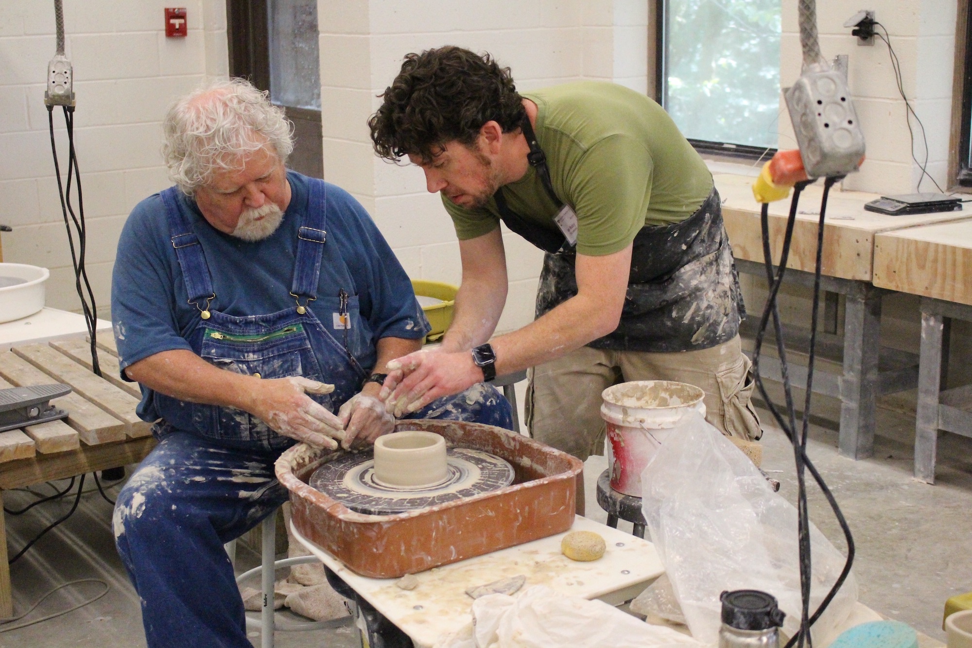 Ian Mabry, clay artist in residence and adjunct professor at Tech's Appalachian Center for Craft, teaches a clay workshop during a previous summer workshop season.