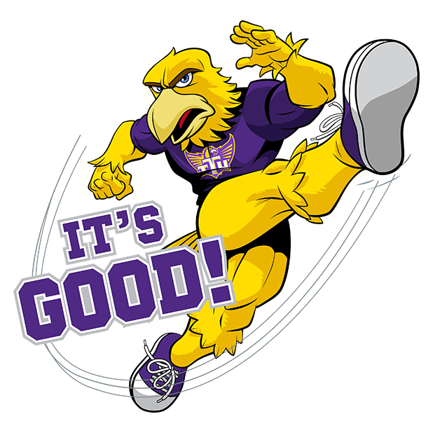 Awesome Eagle kicking with "It's Good" text