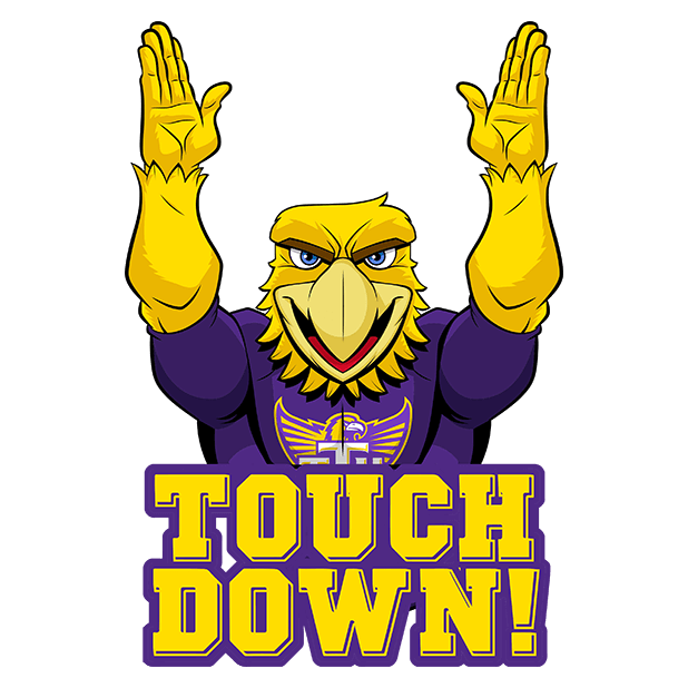 Awesome Eagle with arms up with "touch down" text