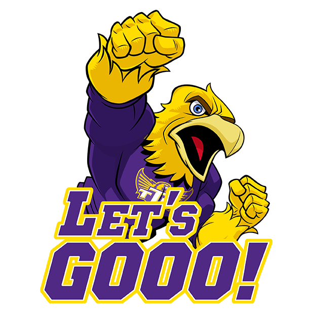 Awesome Eagle punching air with text "Let's Go"