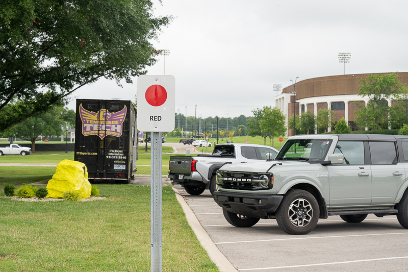 Red Parking Lot Sign