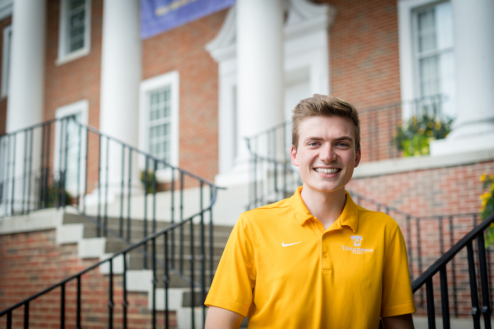 Purple and gold runs in the Sells family. Brad Sells, Student Government Association president and biology/health sciences ‘20, watched his older brother grow into a strong leader as a Golden Eagle and knew he wanted that same experience.   Sells’ brother served as SGA president during his time at Tennessee Tech, and after seeing the impact through him, Sells knew he wanted to study at Tech too.  “This is my fourth year of serving in student government,” Sells said. “I began my freshman year as a freshman senator, then I was appointed to secretary of external affairs. From there, I served as student body vice-president and then had an amazing team behind me who helped me with student body president.”  Being student body president has its fun aspects as well, such as working with administration and faculty, serving on committees, and planning the SOLO concert and I Heart Tech week.  “My vision for Tennessee Tech students this year is that they know that people are in their corner to help them out and there is always going to be a voice for them,” Sells said.  Sells and his team not only strive to be the voice for students, but to foster inclusivity and provide insight on what SGA does.  “I want people to have the most amazing experience because thankfully, I have had an incredible one.”  Passing his own positive experiences on to others is something Sells plans to continue to do beyond his work as a student leader as well.   When Sells was 14, he underwent foot surgeries that caused him to miss 18 months of school. During his time in the hospital, he cultivated relationships with nurses and doctors who helped take care of him.  “I knew if I could pass that same kind of experience on to one more person, that would be enough for me,” he said. “So that’s what’s really kept me going these four years.”  Although he is enjoying his last year as a Tech student, he plans to attend physician’s assistant school after graduation to help people in any way he can.