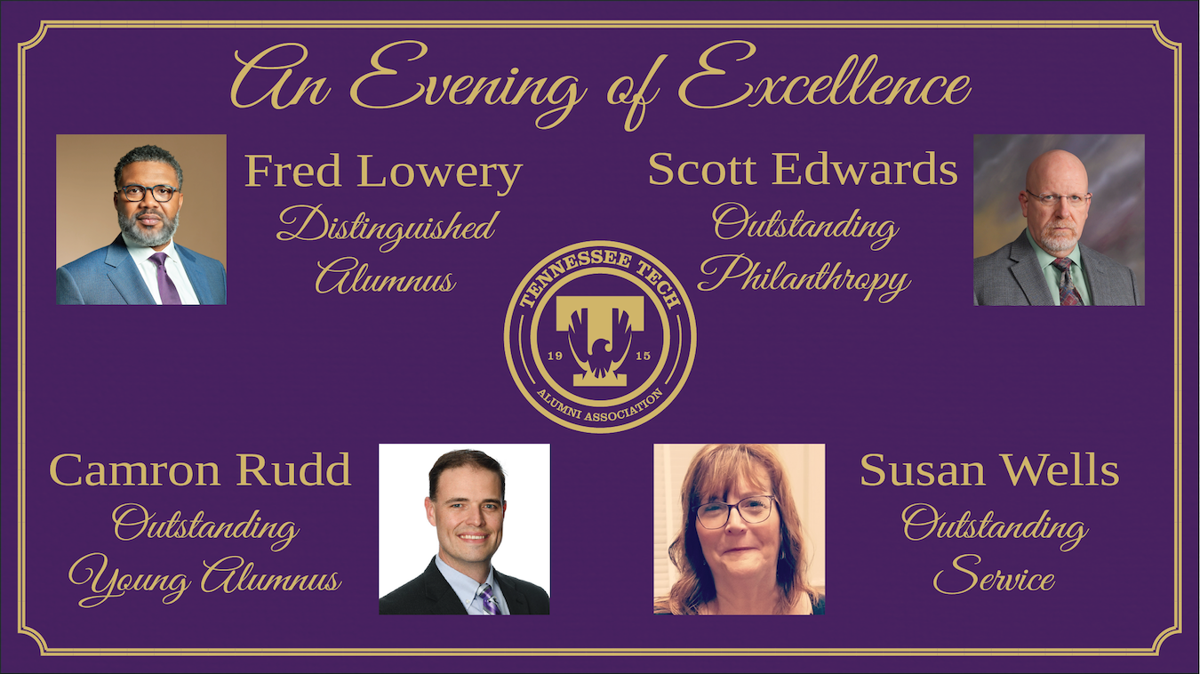 An Evening of Excellence - photos of the recipients are presented beside the award they won per the list above the photo.