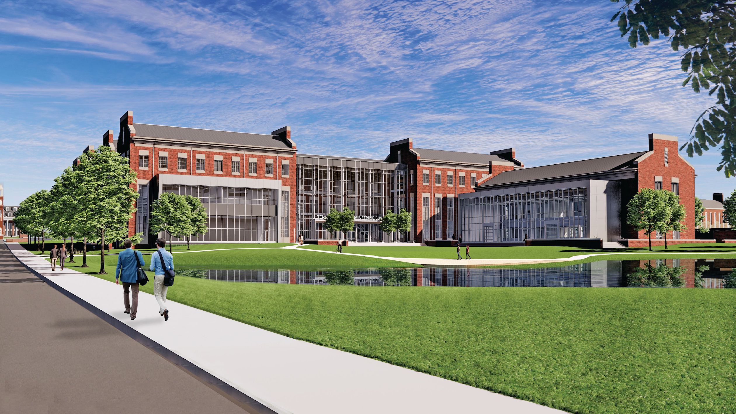 A rendering of the proposed facade of the new Ashraf Islam Engineering Building.