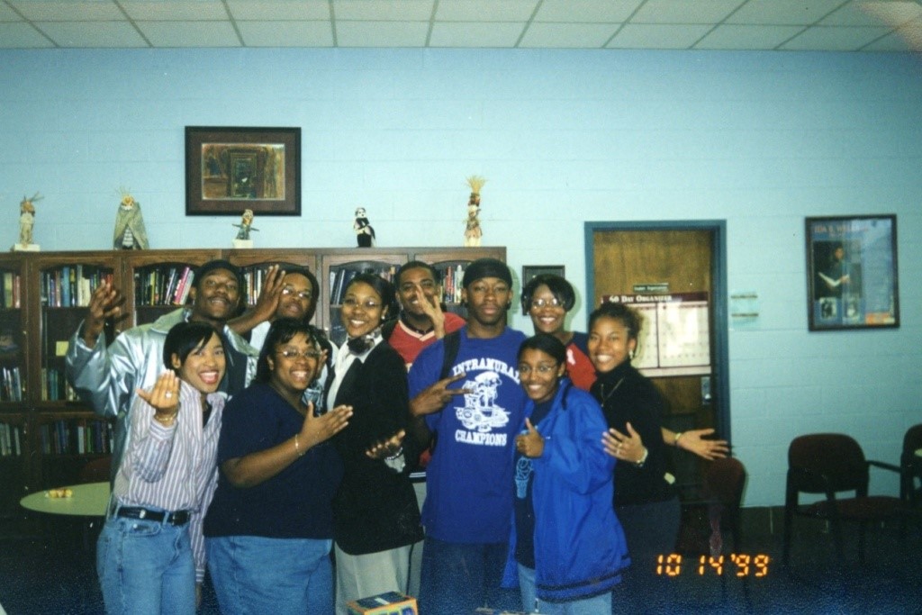 A group of students in the Leona Lusk Officer Black Cultural Center in a photo dated 10-14-1999.