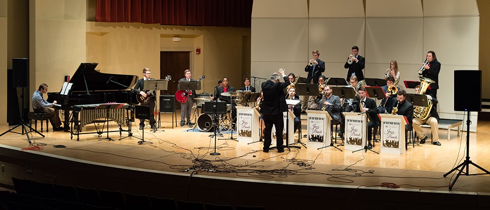 A photo of music students performing in Wattenbarger Auditorium. 