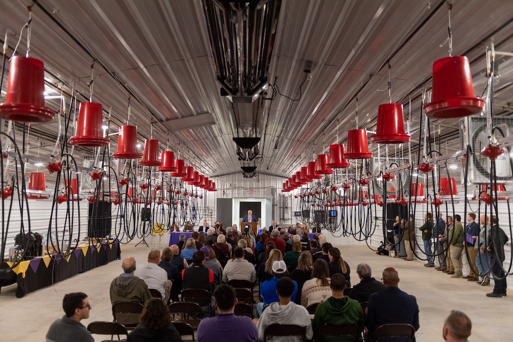 the inside of the poultry center during the grand opening