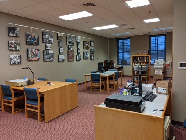 A photo of the archives' research room