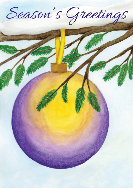 a drawing of a christmas ornament