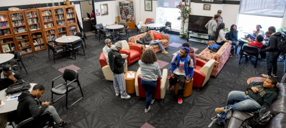  A photo of students using the Black Cultural Center in the RUC.