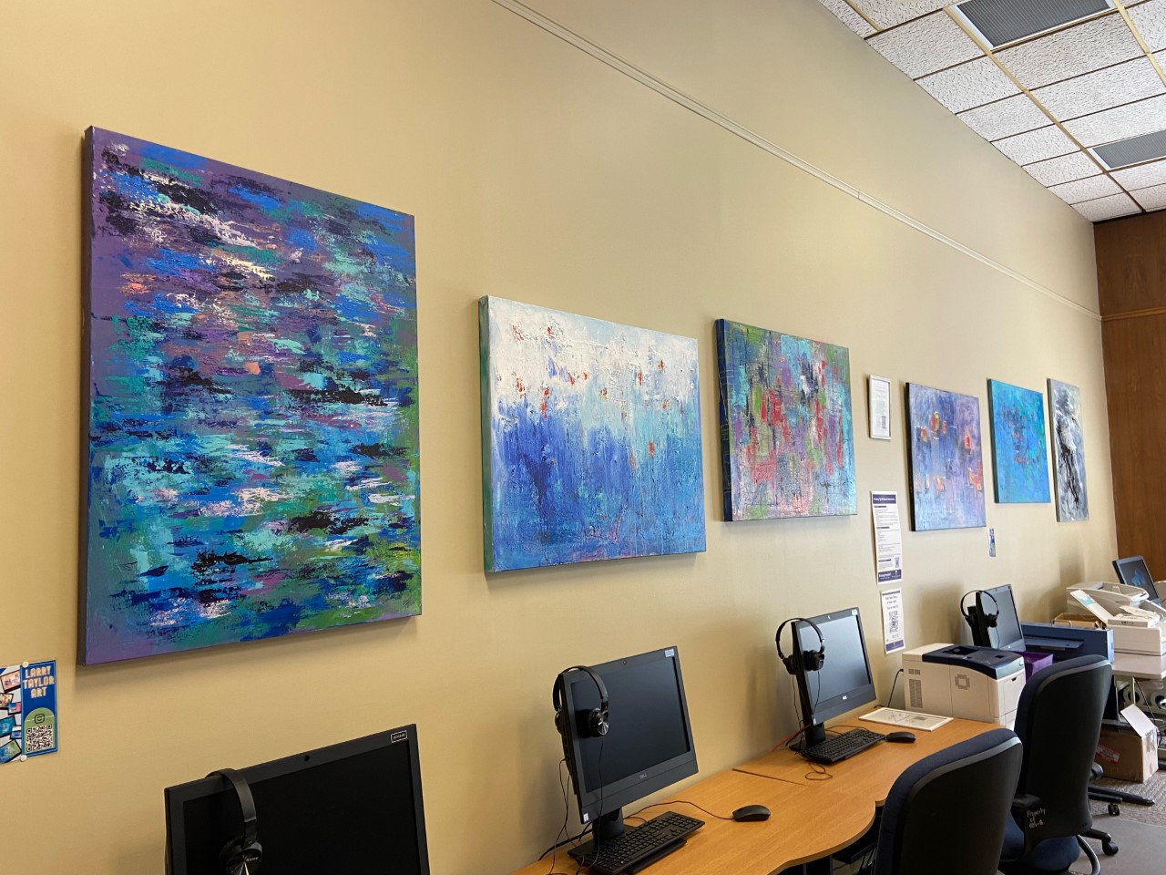 Larry Taylor's artwork currently on display in Tech's Accessible Education Center. 