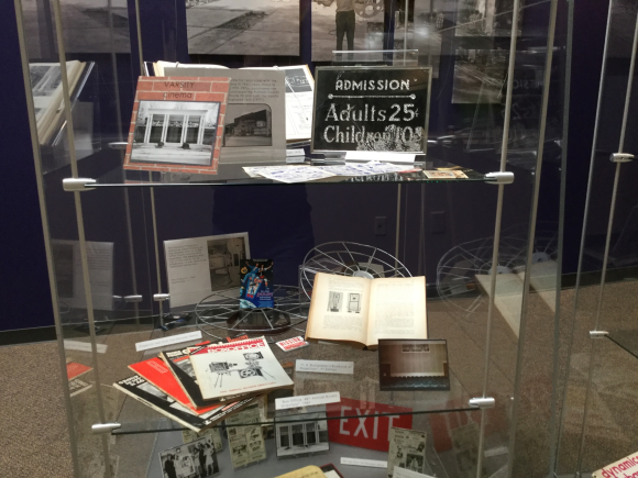 Varsity memorabilia in display cases