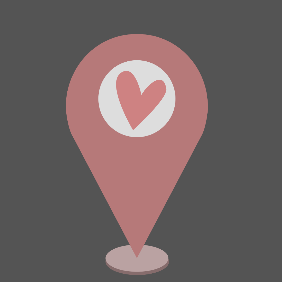 Symbolic Image of a hearty location pin.